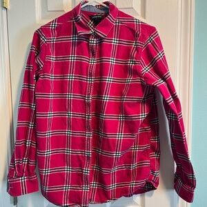 Lands' End Women’s Flannel Plaid Shirt